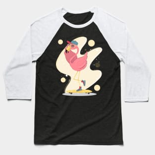 happy pink flamingo Baseball T-Shirt